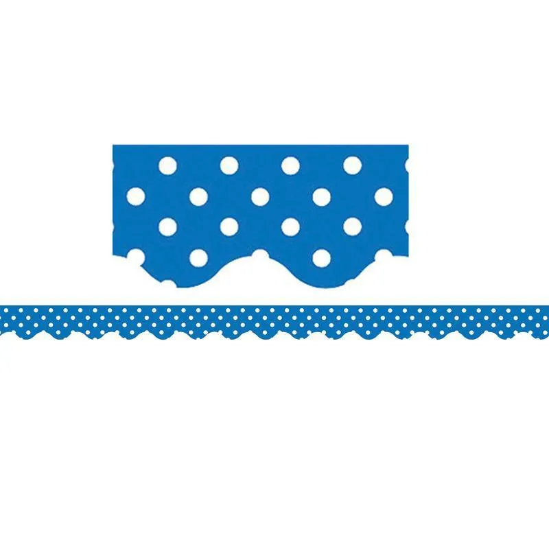 (12 Pk) Blue Mini Polka Dots Border