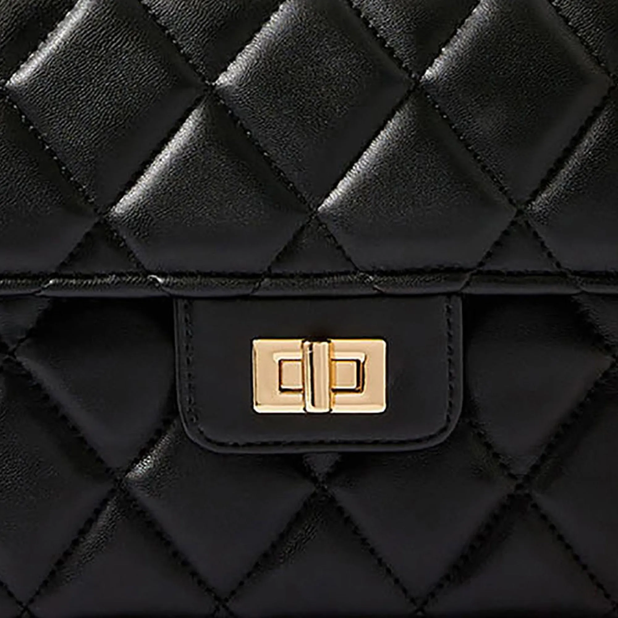 Accessorize London Women's Black Quilted Clutch Bag