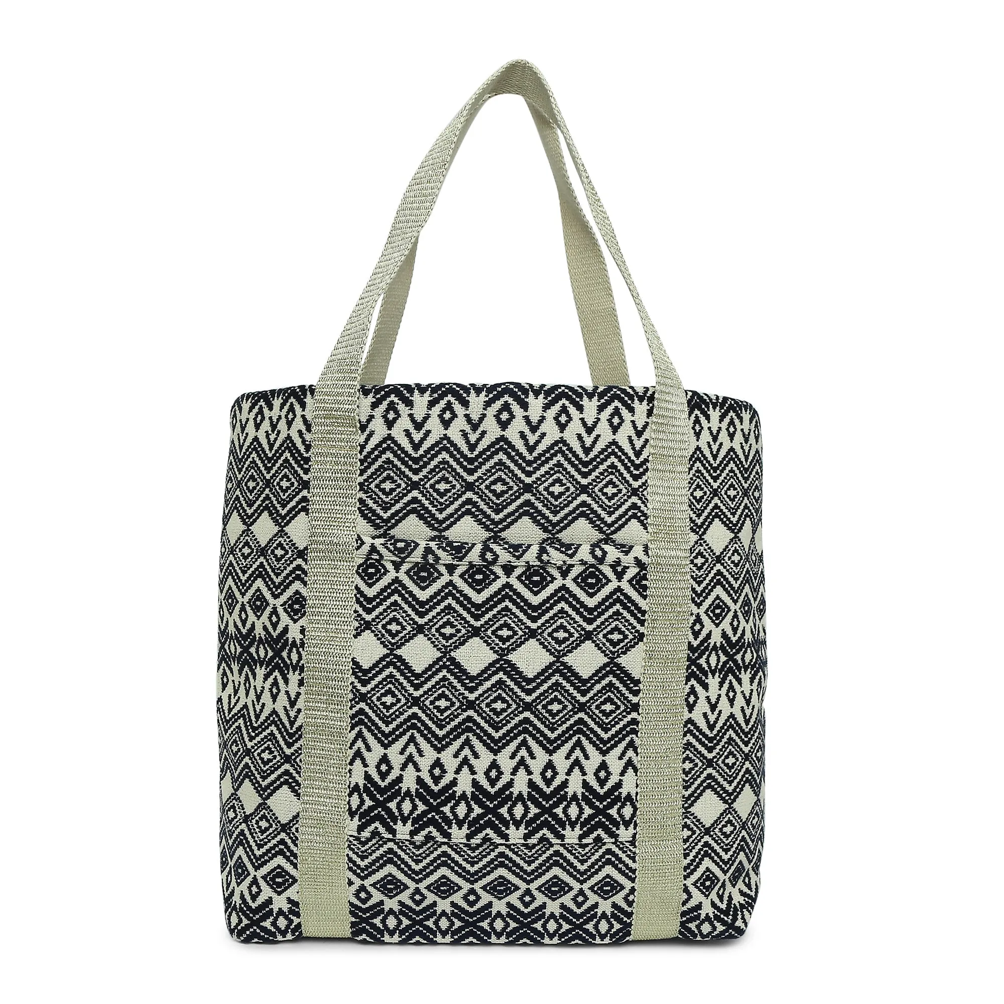 Accessorize London Women's Fabric Navy Aztec Woven Shopper Bag