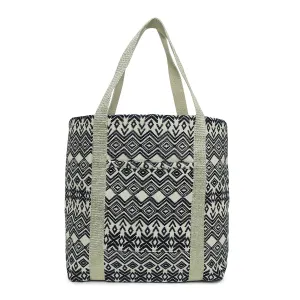 Accessorize London Women's Fabric Navy Aztec Woven Shopper Bag