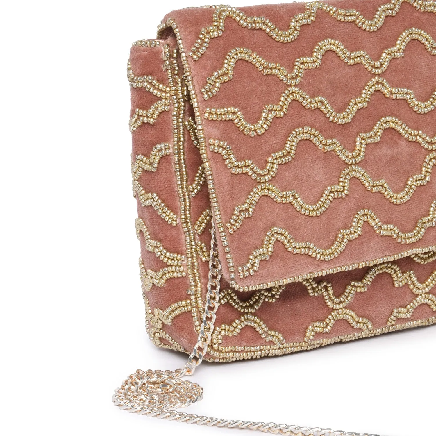 Accessorize London Women's Faux Leather Grecian Tile Velvet Clutch