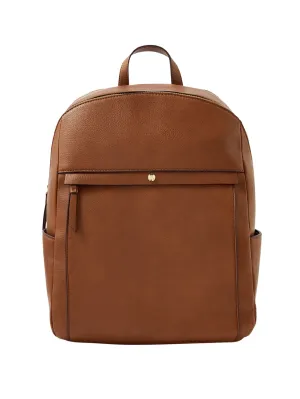 Accessorize London Women's Faux Leather Tan Sammy Backpack