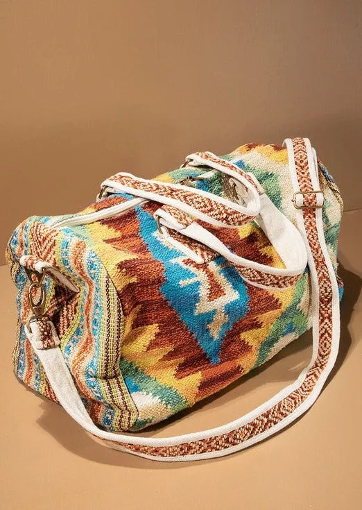 Aztec Print Duffle Tote Bag