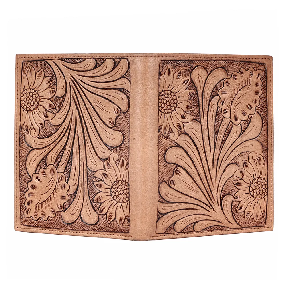 BAR H EQUINE Genuine Leather Hand Carved Rodeo Bifold Wallet For Men Women