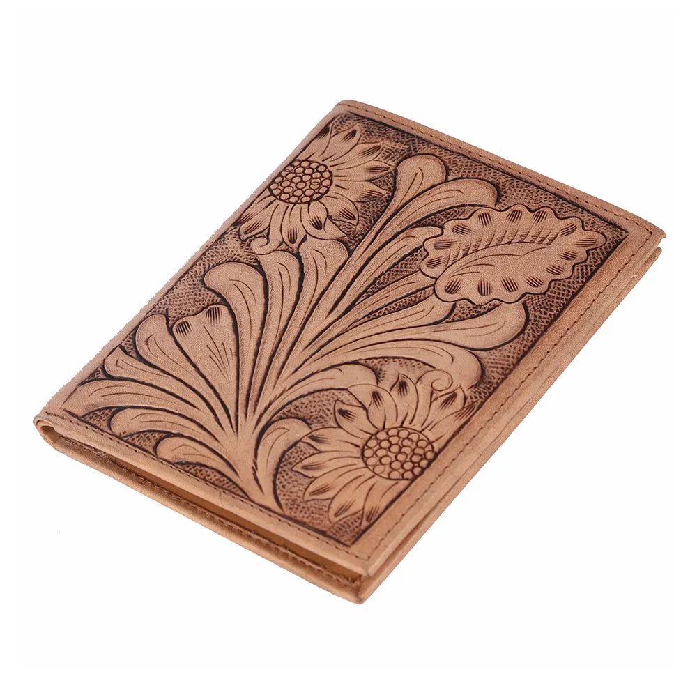 BAR H EQUINE Genuine Leather Hand Carved Rodeo Bifold Wallet For Men Women