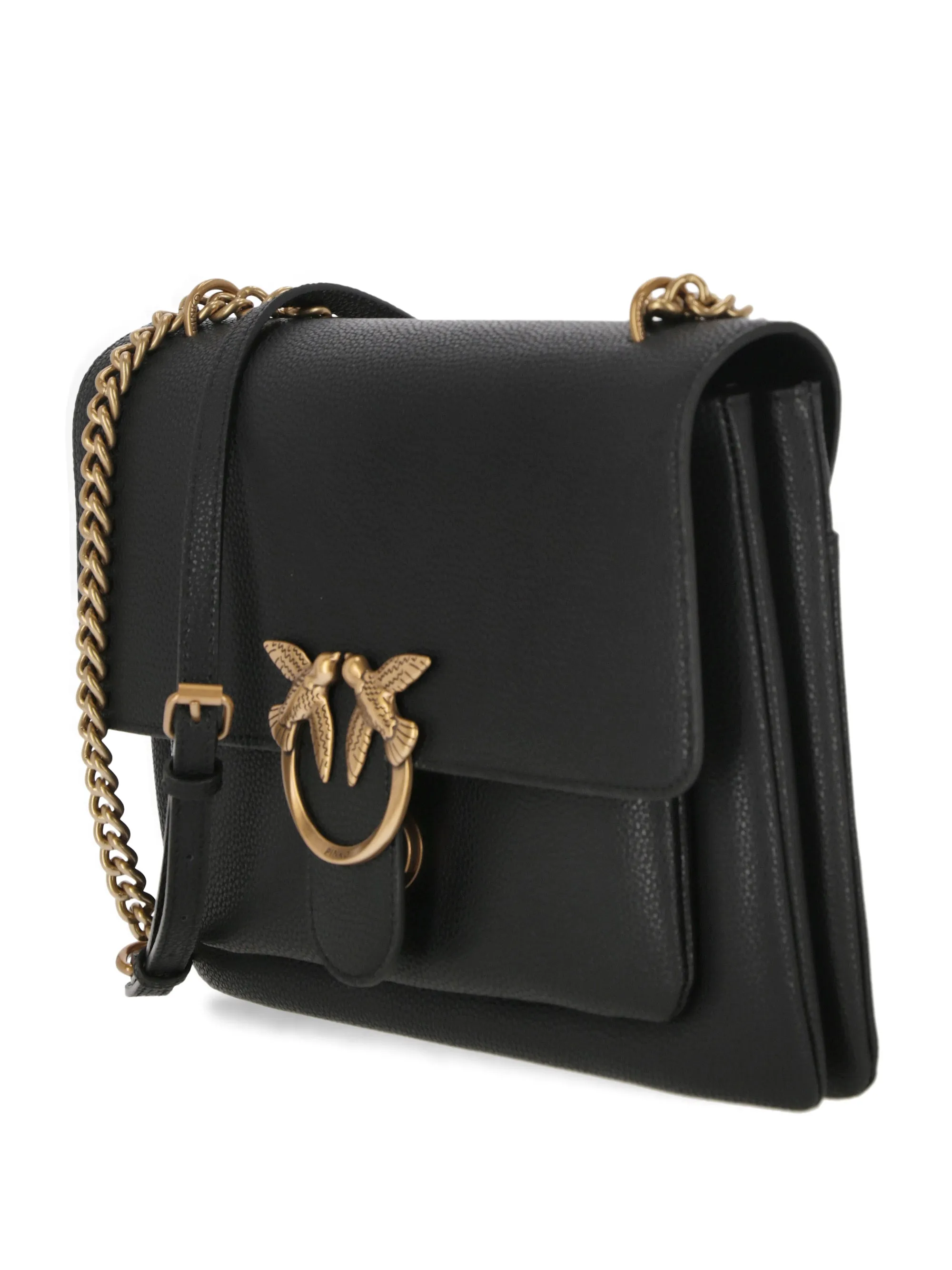 Black and Antique Gold Leather Bag