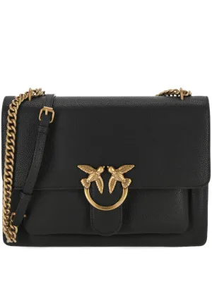 Black and Antique Gold Leather Bag