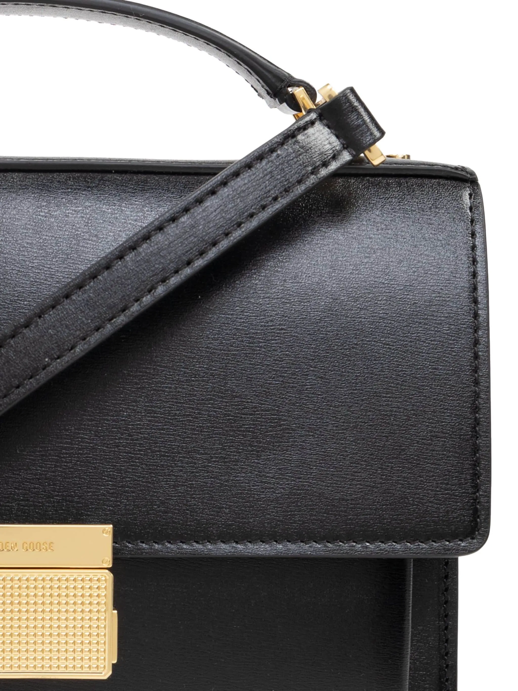 Black Leather Square Body Bag