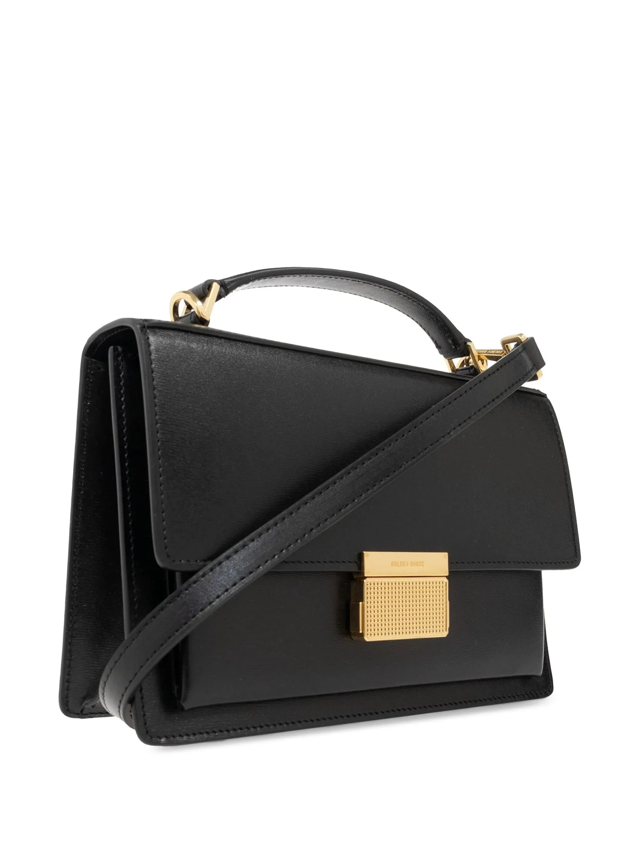 Black Leather Square Body Bag