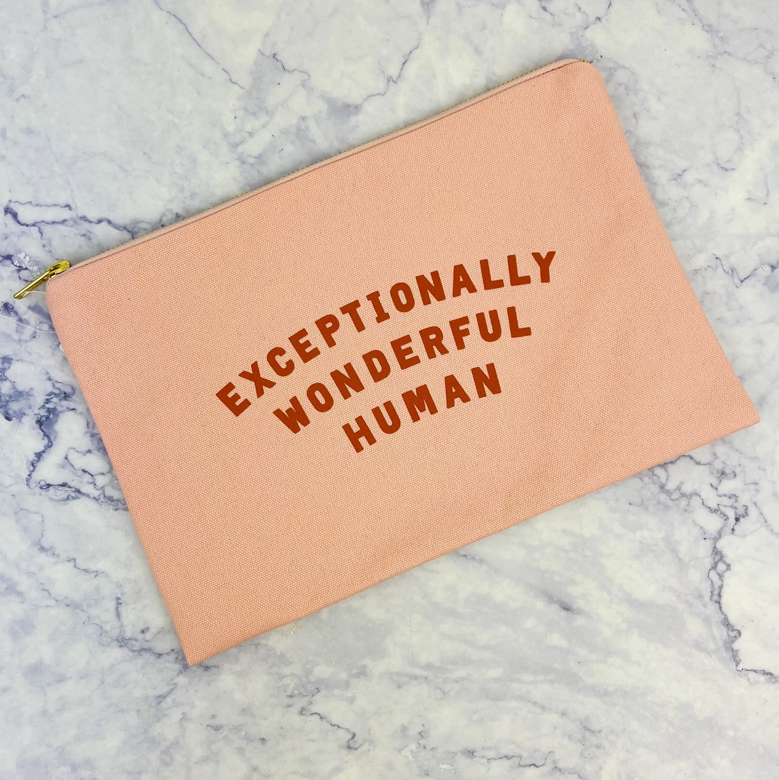 Blush Canvas Quote Pouch