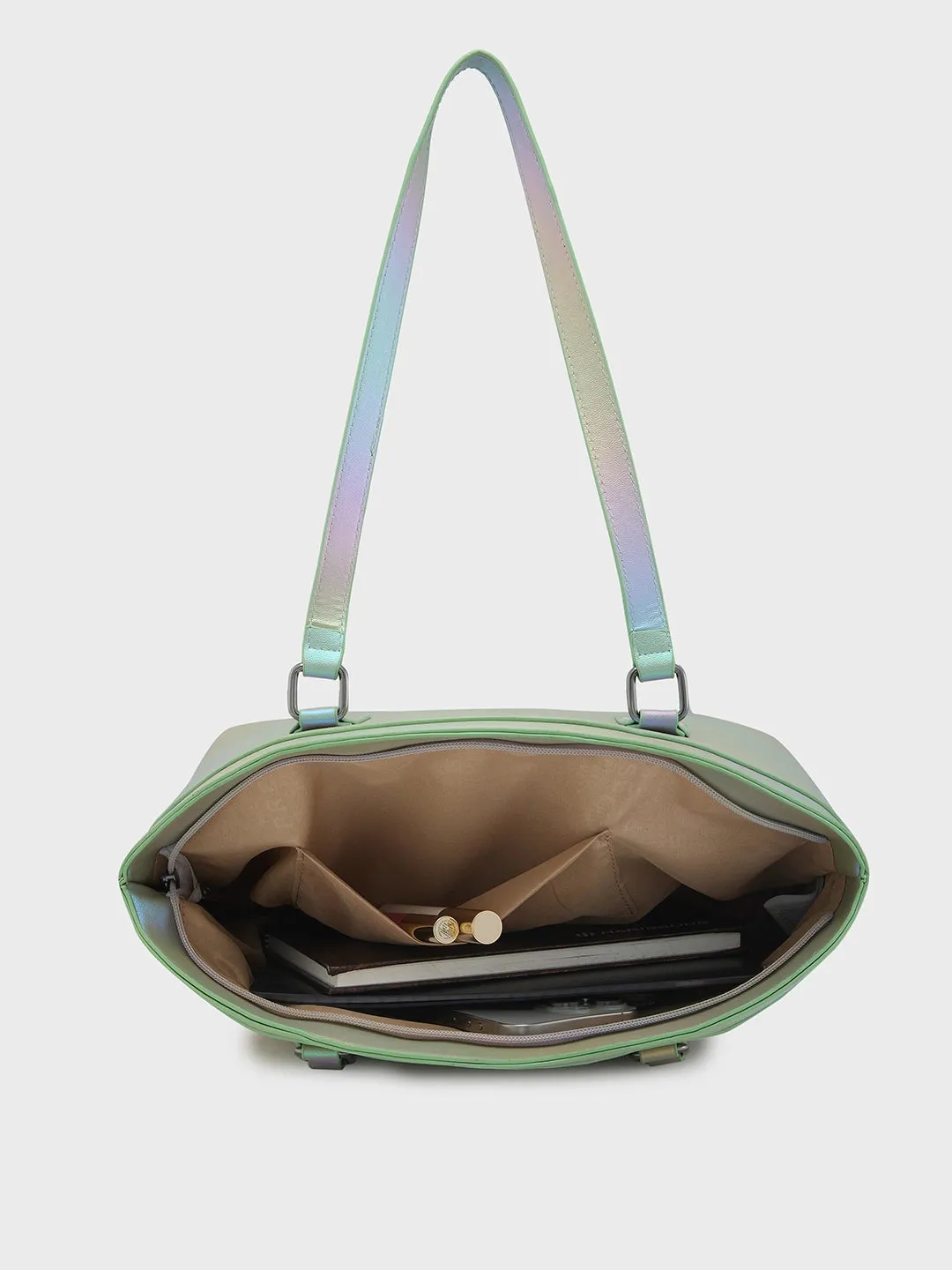 Caprese Iris Iridescent Tote Medium Blue