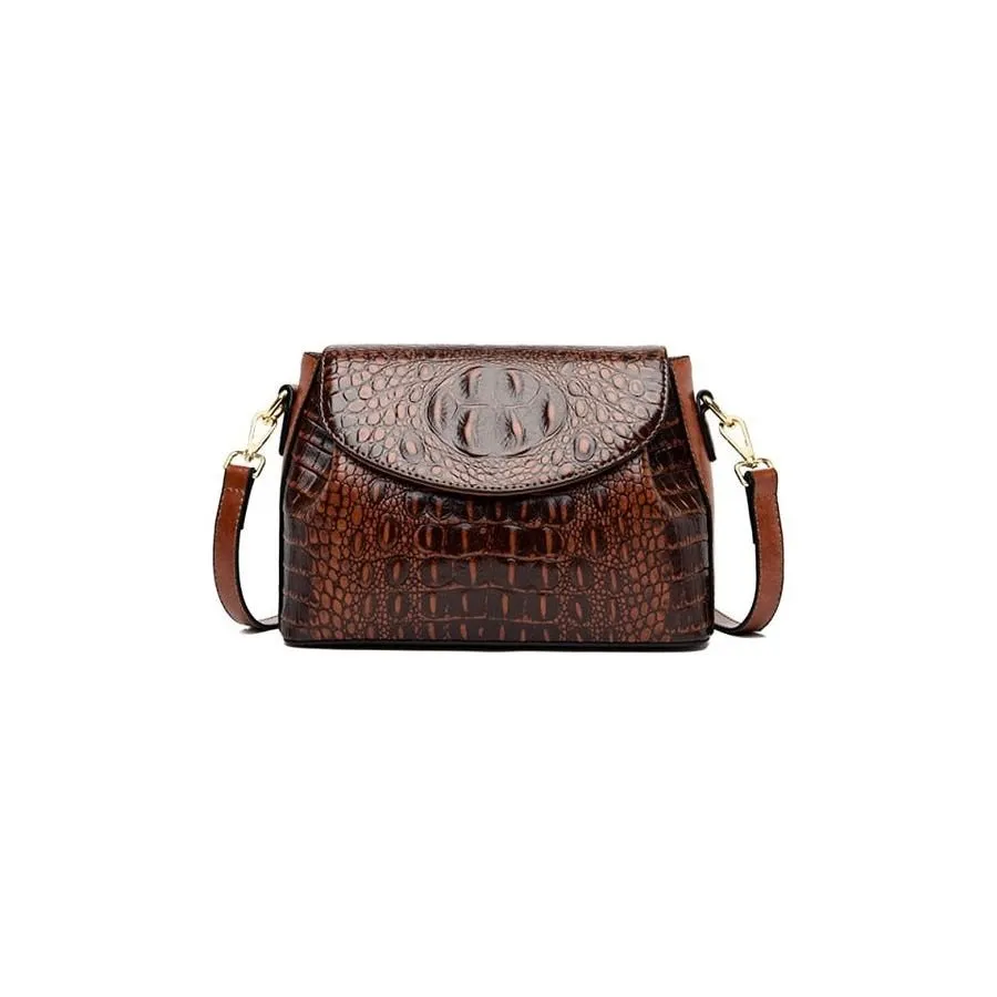 Chic CrocZip Luxury Crocodile Shoulder Bag