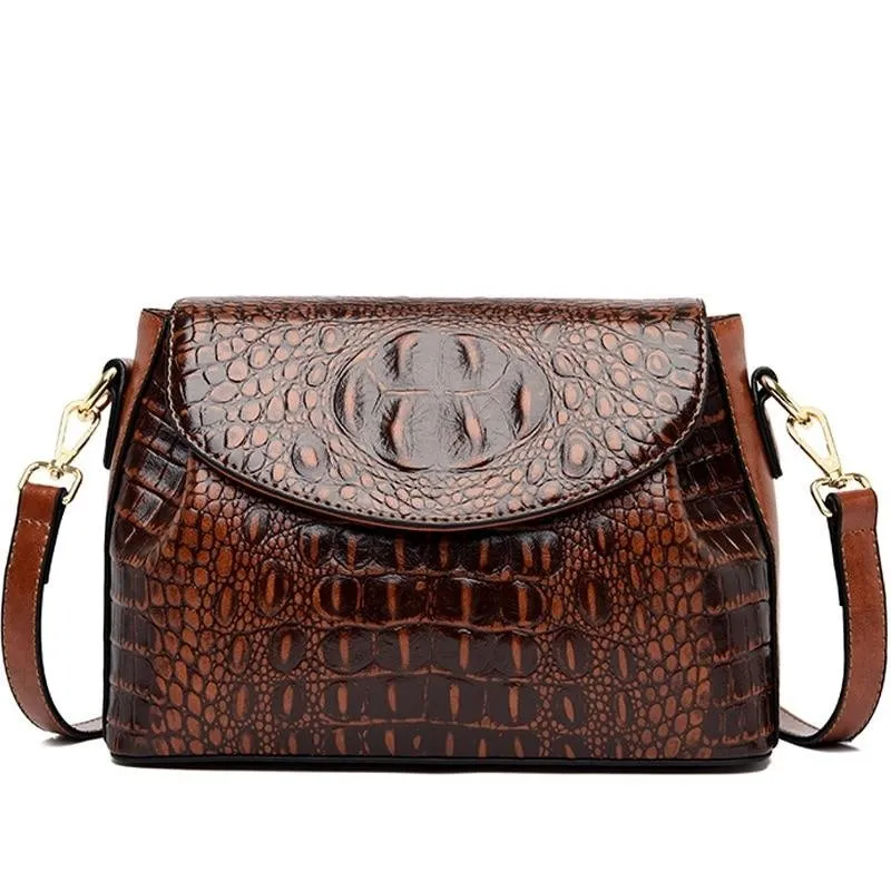 Chic CrocZip Luxury Crocodile Shoulder Bag