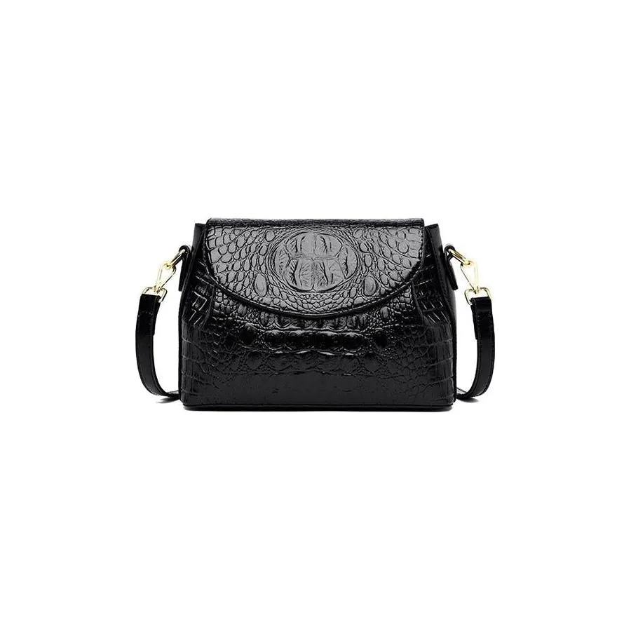 Chic CrocZip Luxury Crocodile Shoulder Bag