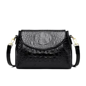 Chic CrocZip Luxury Crocodile Shoulder Bag