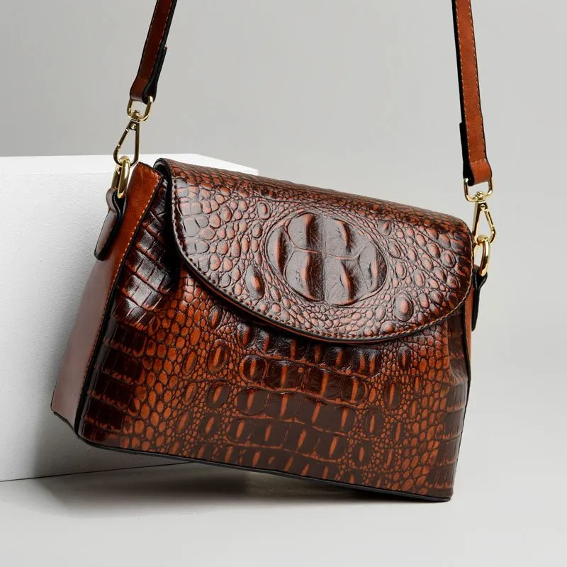 Chic CrocZip Luxury Crocodile Shoulder Bag