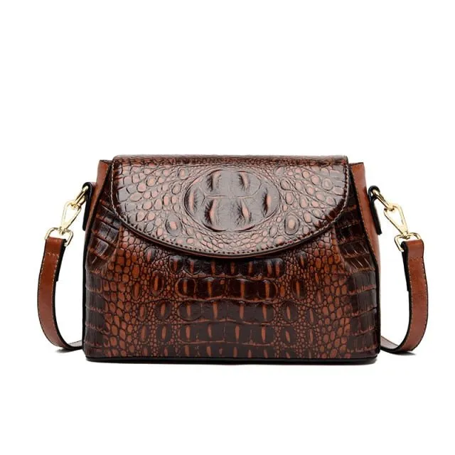 Chic CrocZip Luxury Crocodile Shoulder Bag