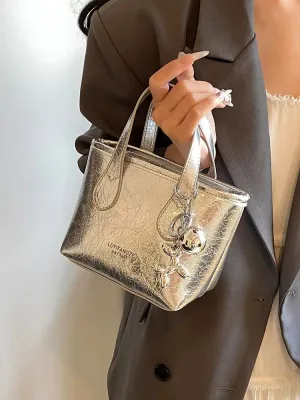 Chic Metallic Bucket Shaped Bag