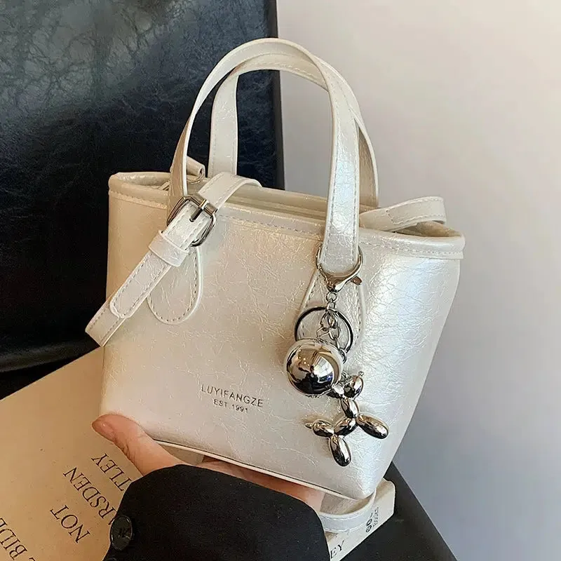 Chic Metallic Bucket Shaped Bag