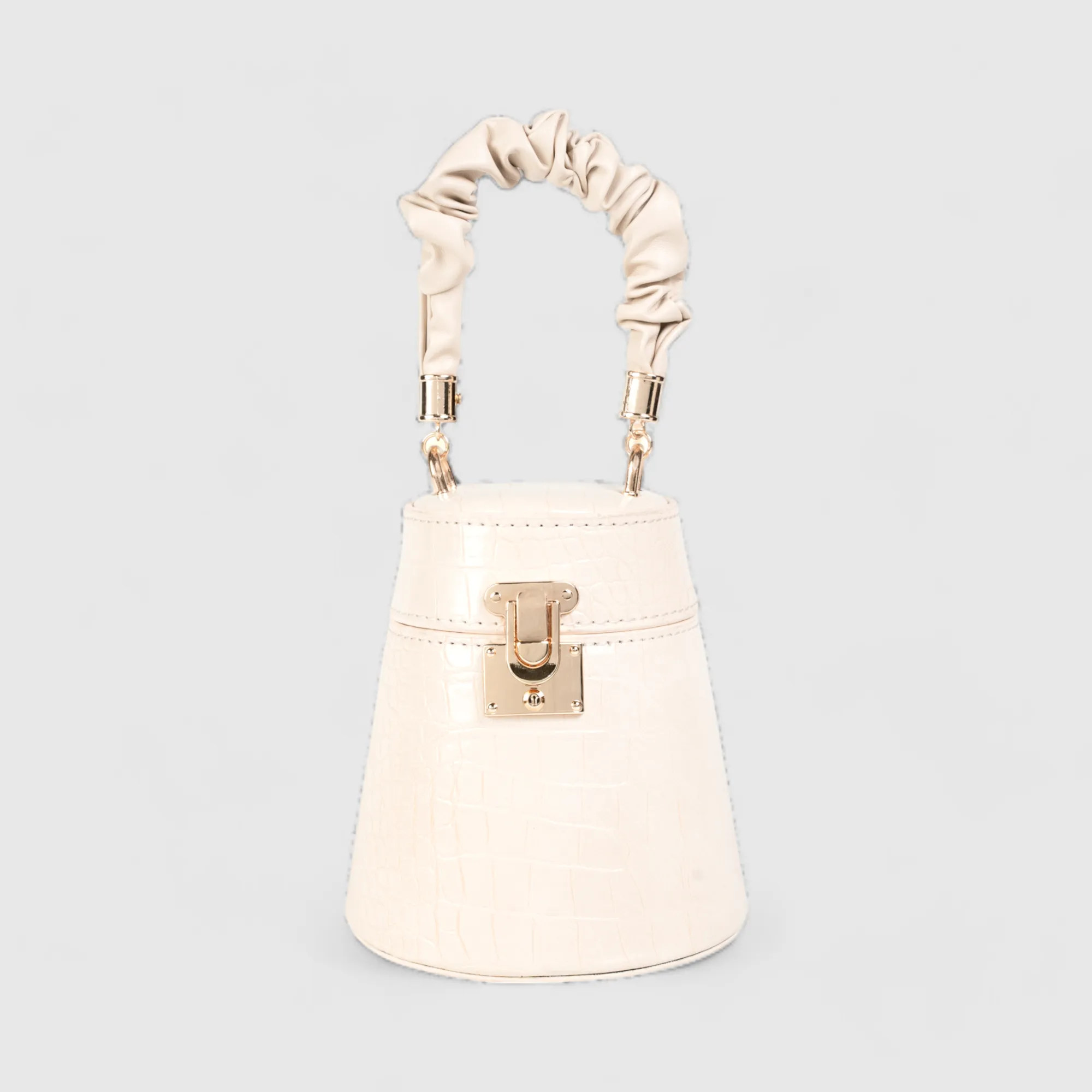 Chokore Crocodile Pattern Mini Bucket Bag (Beige)