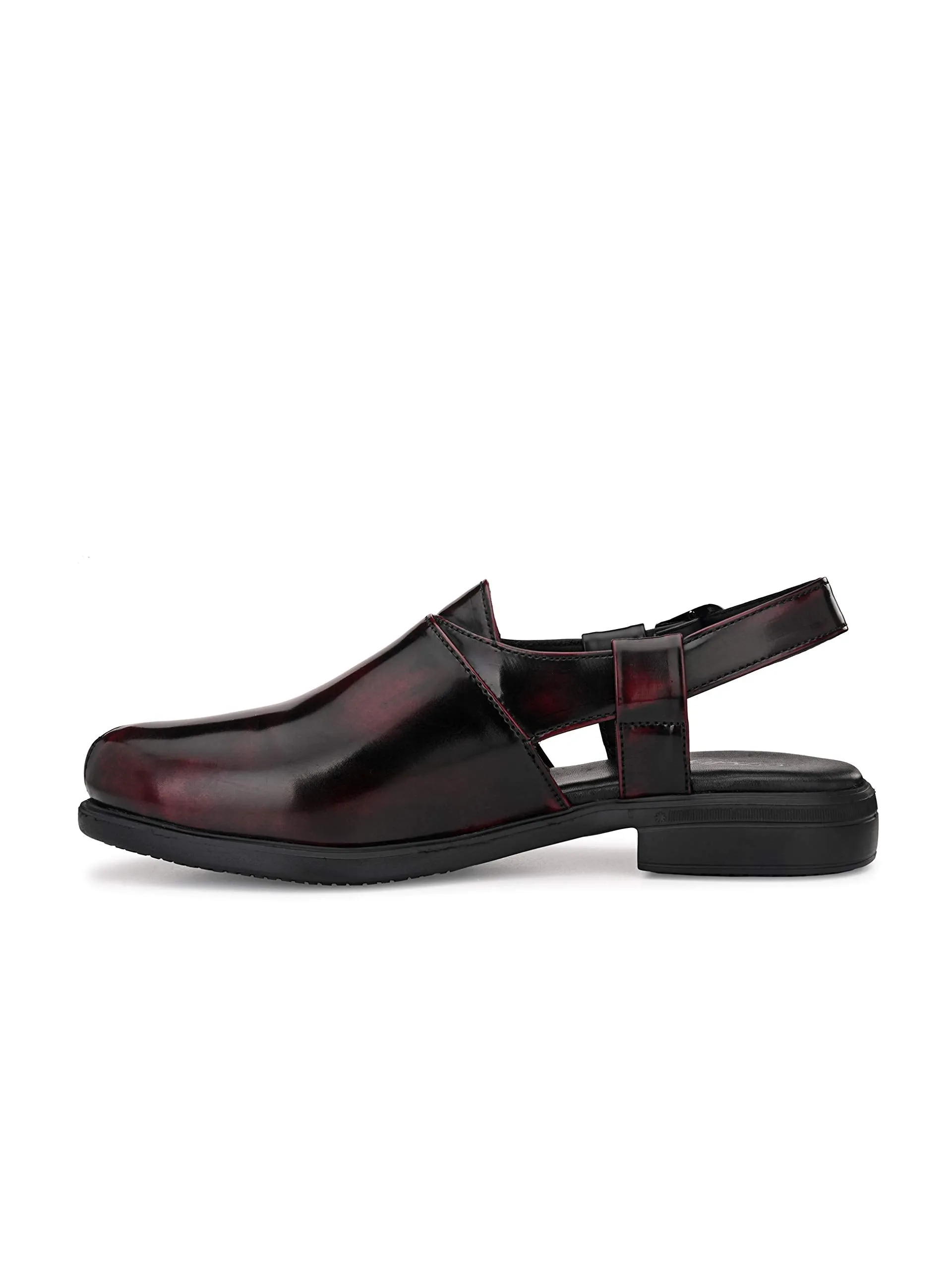 Delize Men's Brown Roman Sandals (Cherry, Numeric_10)