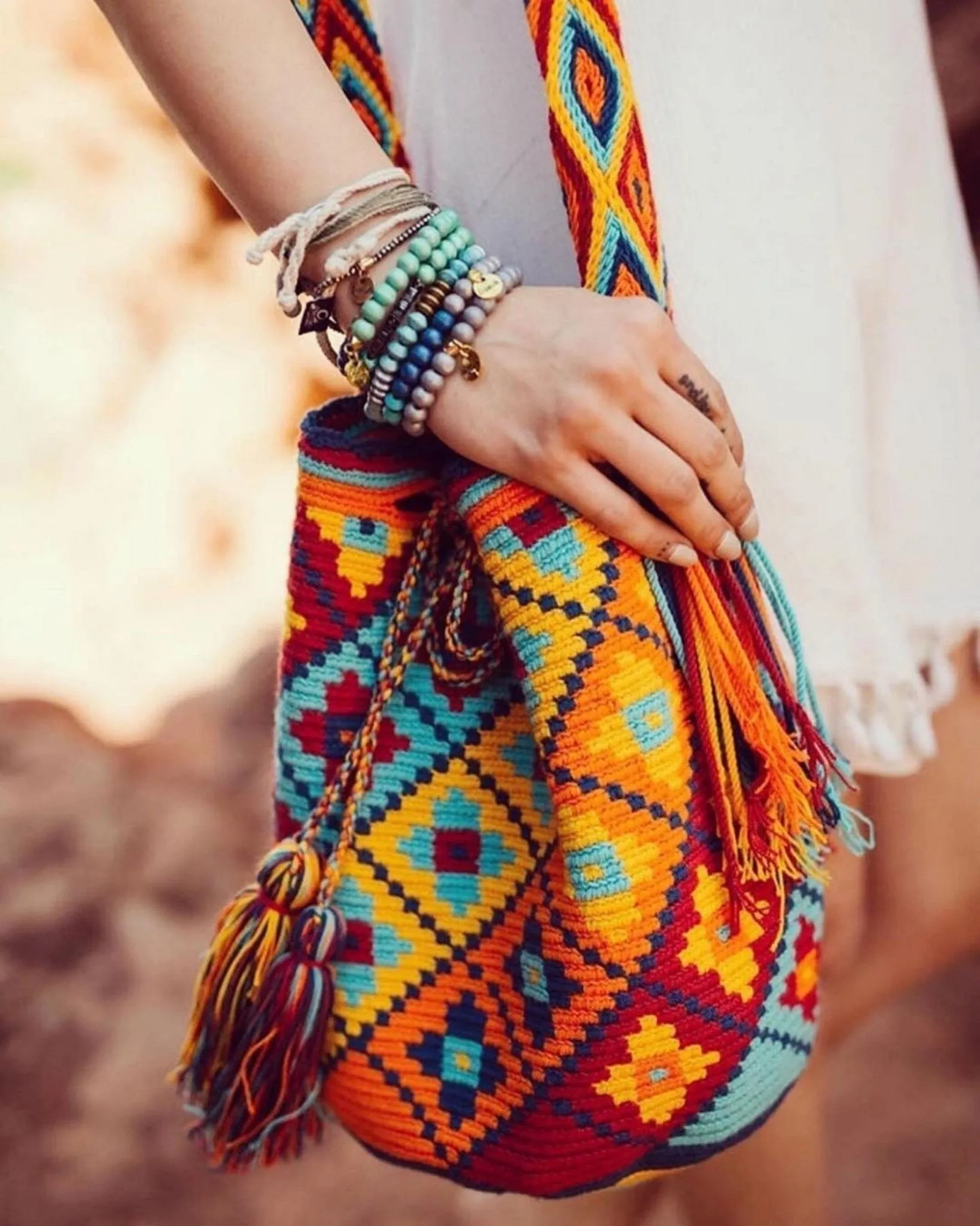 Desert Sunset Summer Bags - | Large Crochet Purses