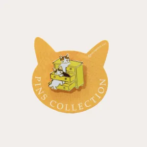 Drawer Cat Enamel Pin