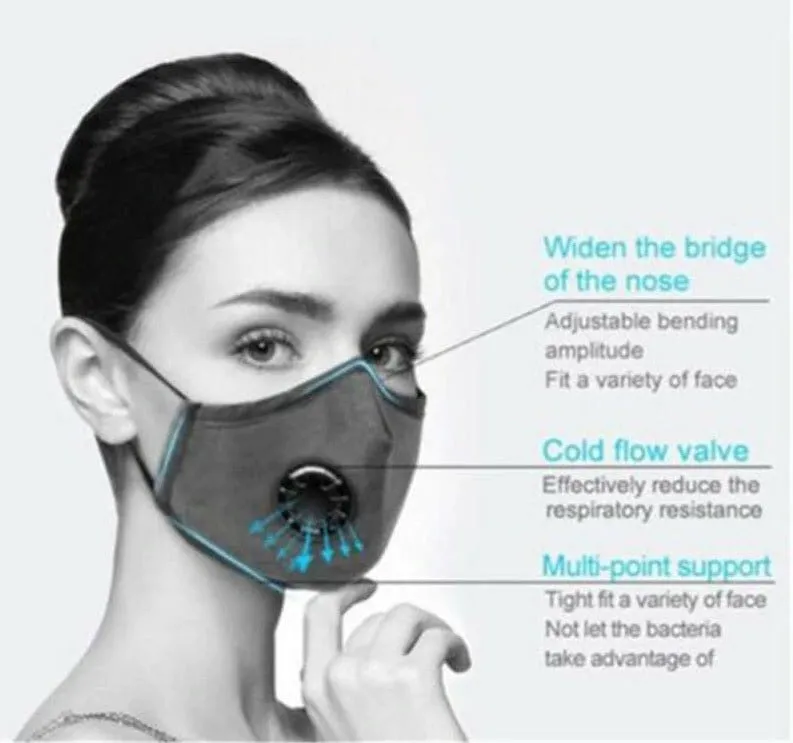 FM2109BV Gingham Light Blue Reusable Face PM2.5 Mask with Moisture Valve