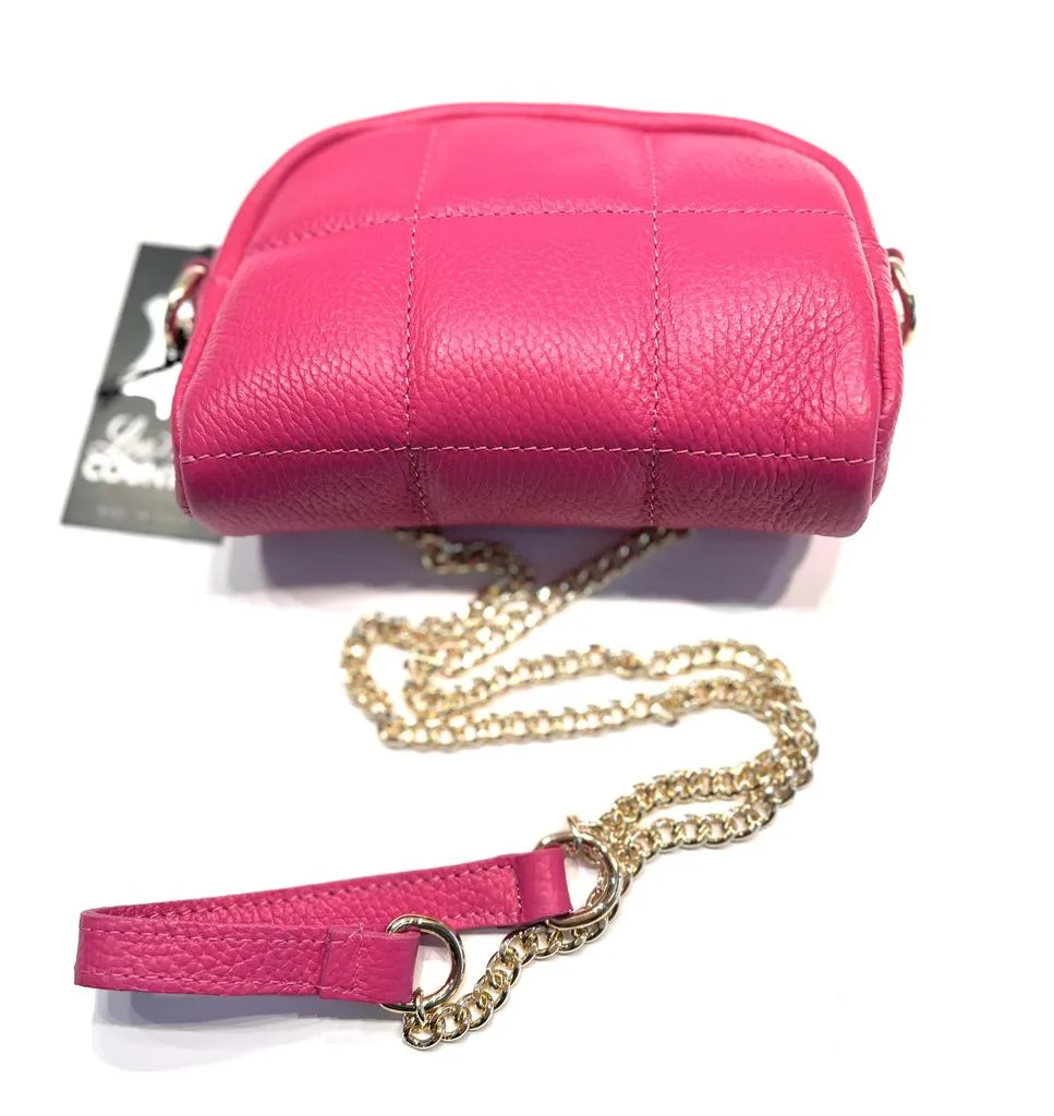 Fuchsia Italian Leather Small Handbag