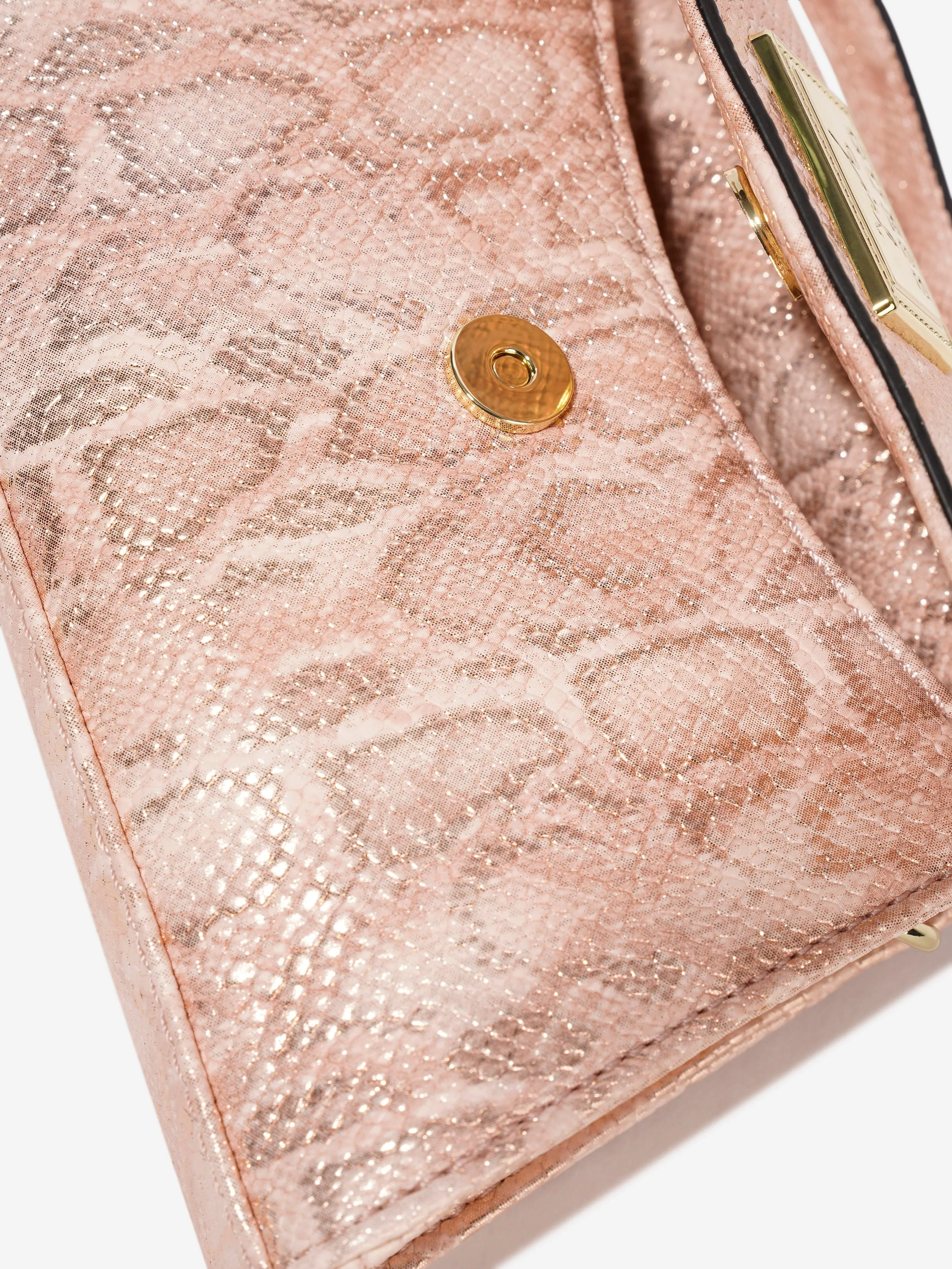 Guess Girls Snake Print Top Handle Bag in Pink