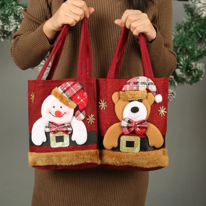 Holiday Cheer Tote – Adorable Santa, Snowman & Bear Bags