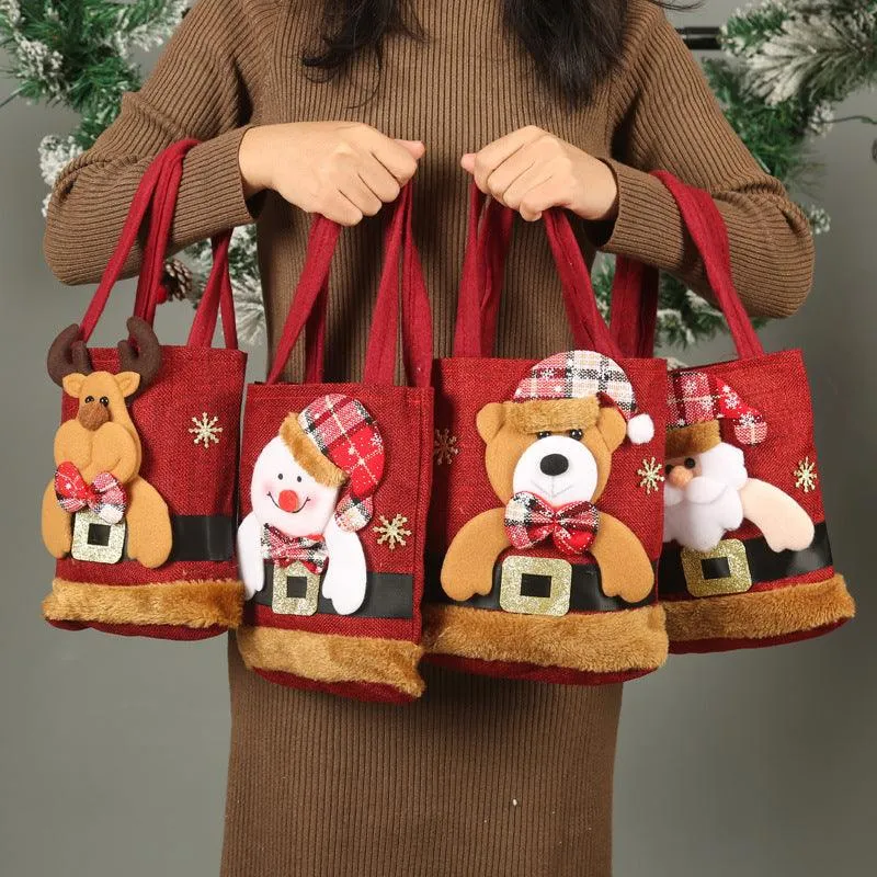 Holiday Cheer Tote – Adorable Santa, Snowman & Bear Bags