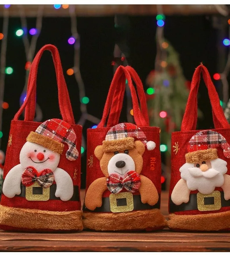 Holiday Cheer Tote – Adorable Santa, Snowman & Bear Bags