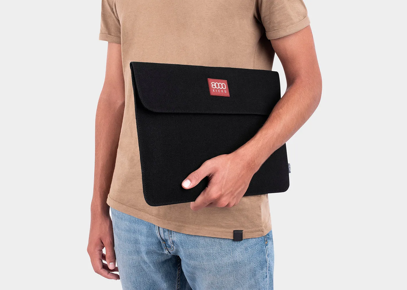 Laptop case in Black hemp