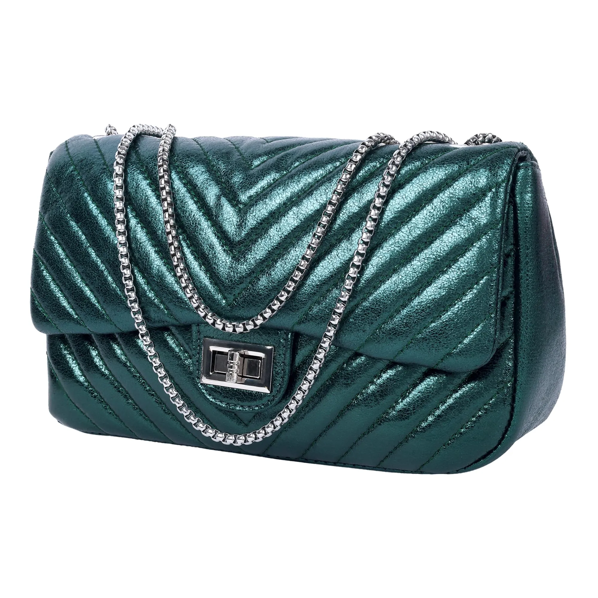 Lino Perros Teal Quilted Hand Bag