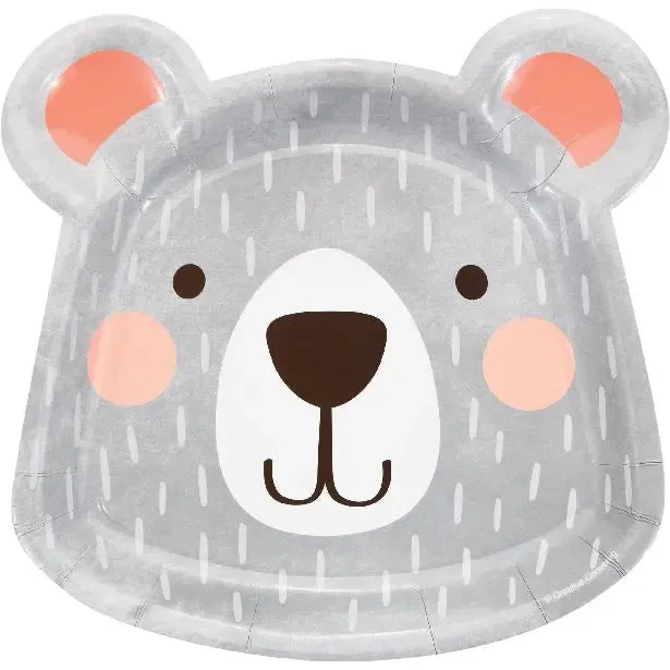 Little Bear Shaped Plates - Dinner 8 Pkt