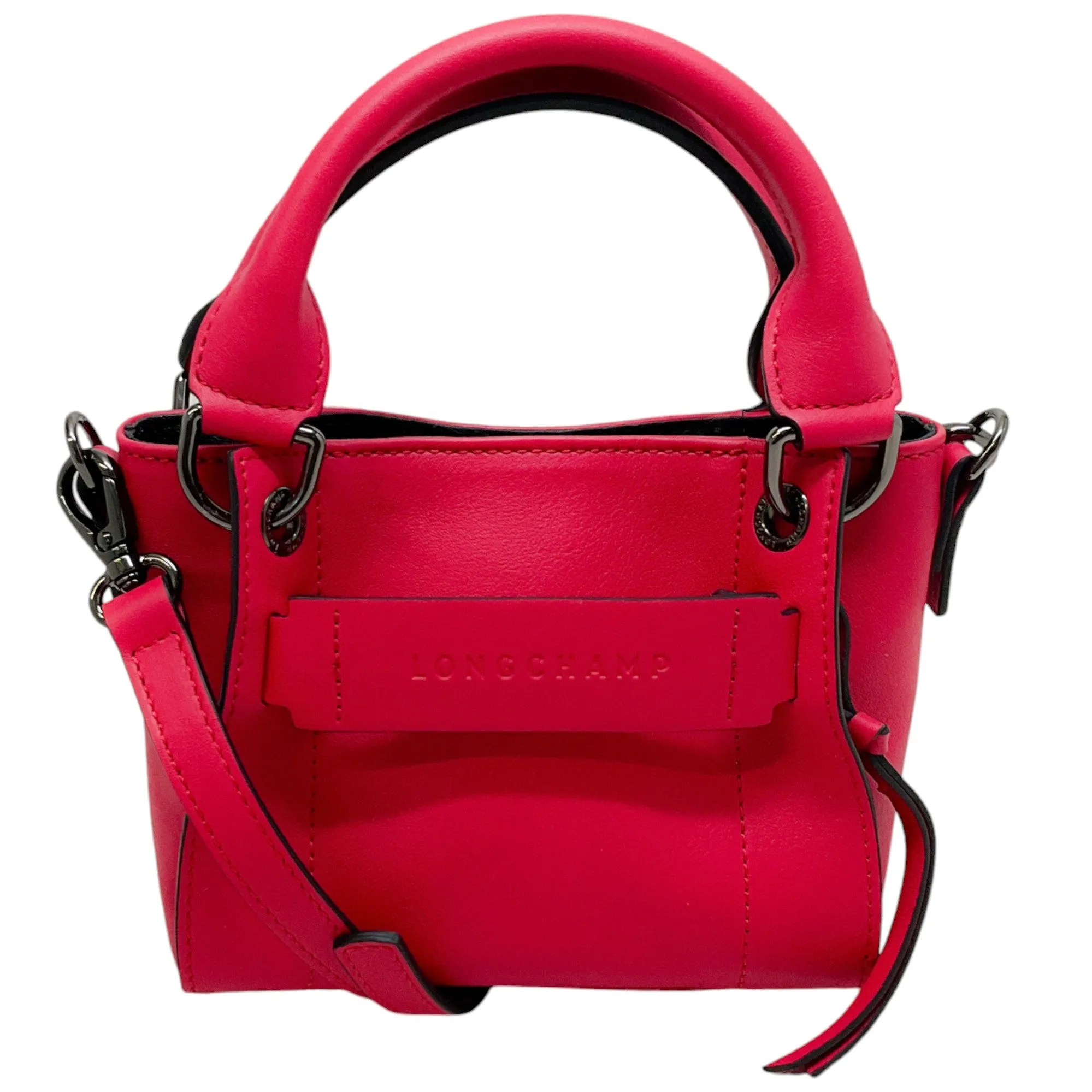 Longchamp Hot Pink Leather Extra Small 3D Crossbody Bag