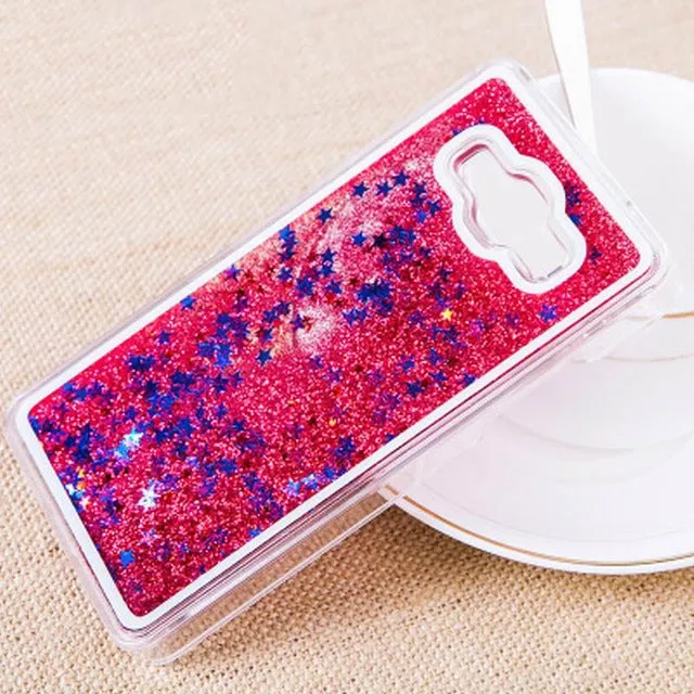 LOVECOM For Samsung Grand Prime G530 A3 A5 A7 J5 J7 2015 2016 Cover Glitter Star Dynamic Liquid Quicksand Transparent Hard Case