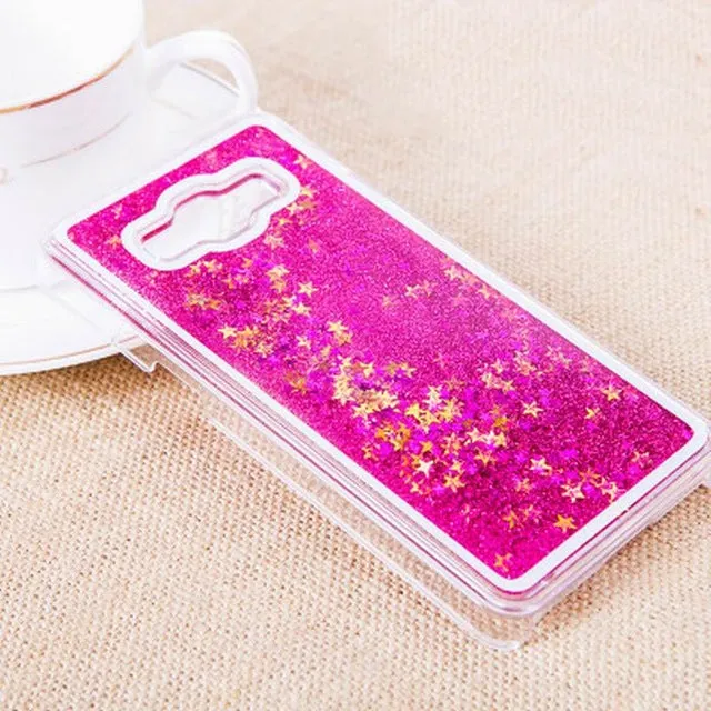 LOVECOM For Samsung Grand Prime G530 A3 A5 A7 J5 J7 2015 2016 Cover Glitter Star Dynamic Liquid Quicksand Transparent Hard Case