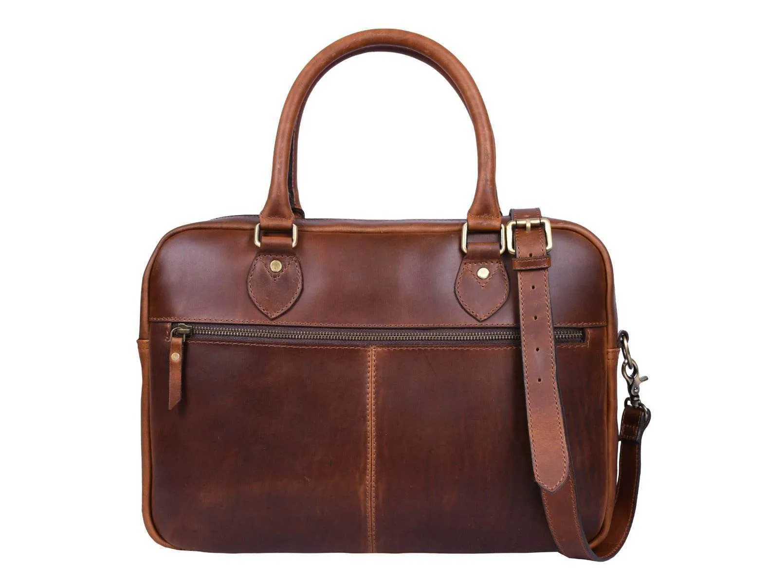 Madison  Leather Office Bag - Lux Tan