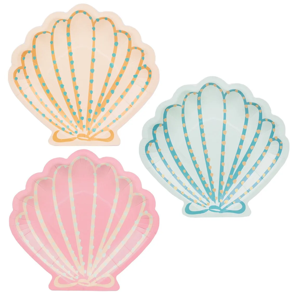 Make Waves Shell Shaped Plates - Lunch 12 Pkt