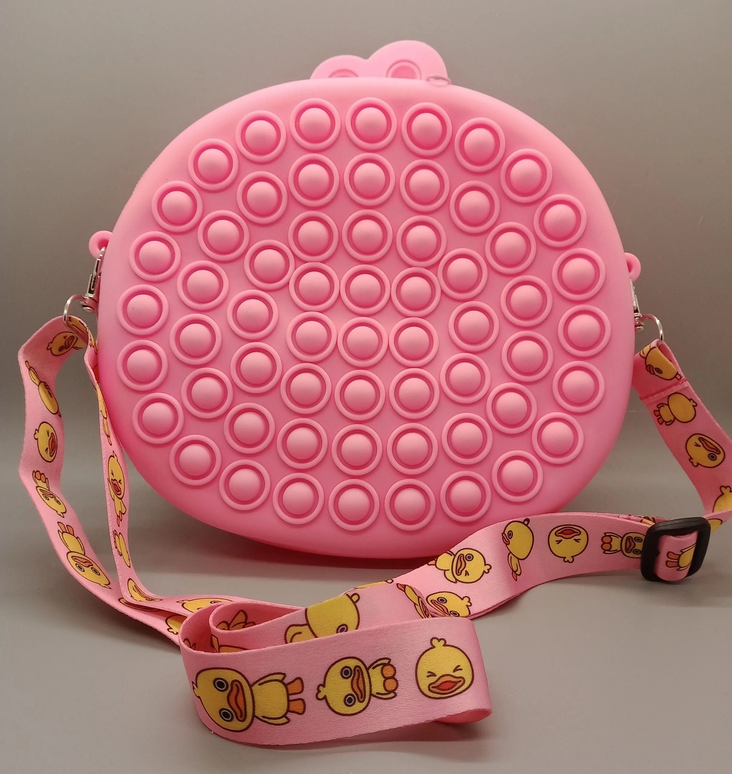 Medium rubber duck bubble popper purse