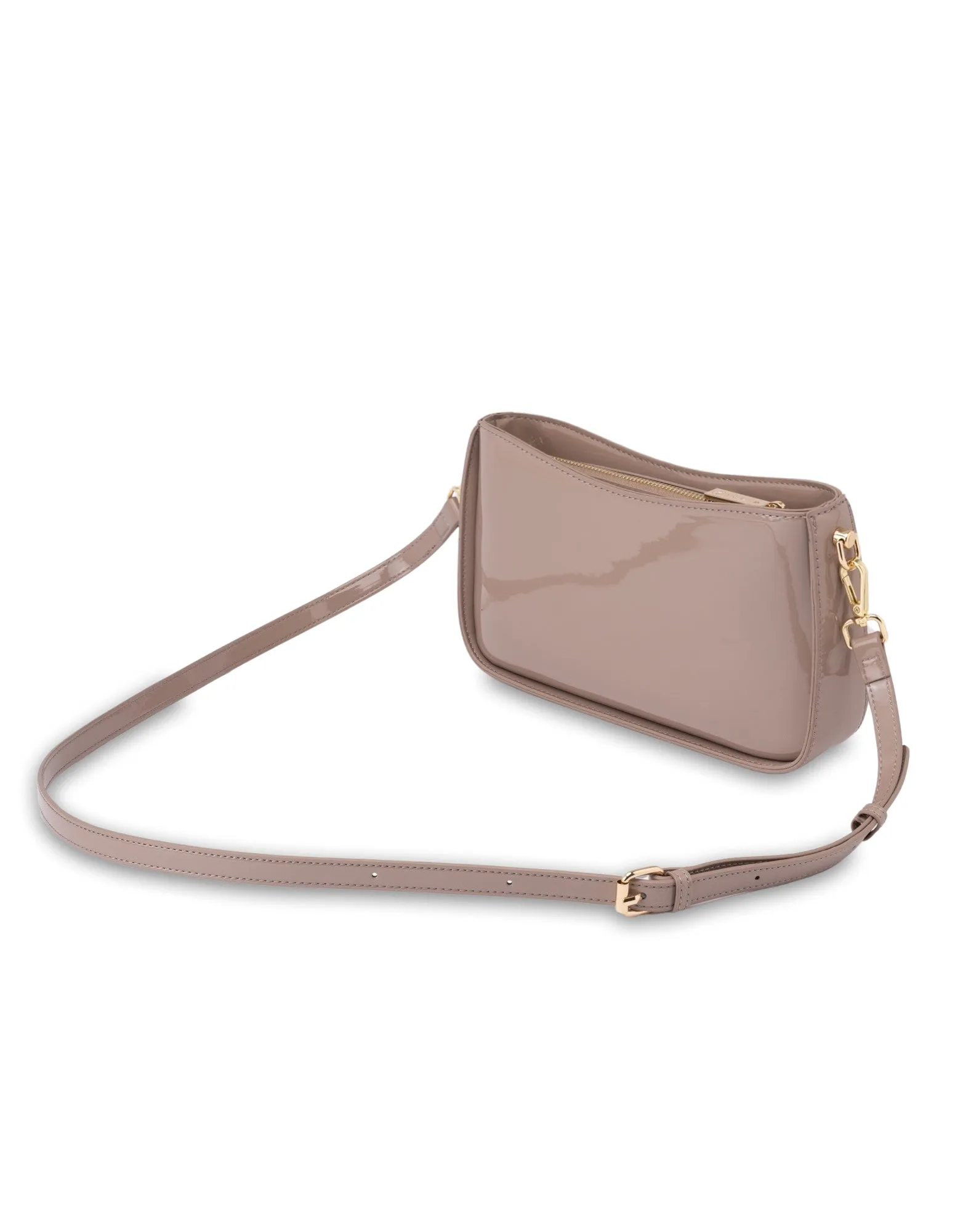 Mocha Willow Patent Crossbody Bag - Dusty Rose