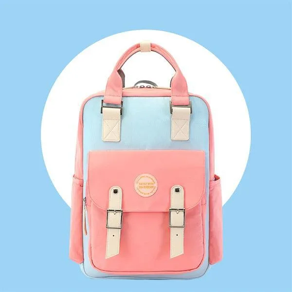 Multicolor Pastel School Backpack