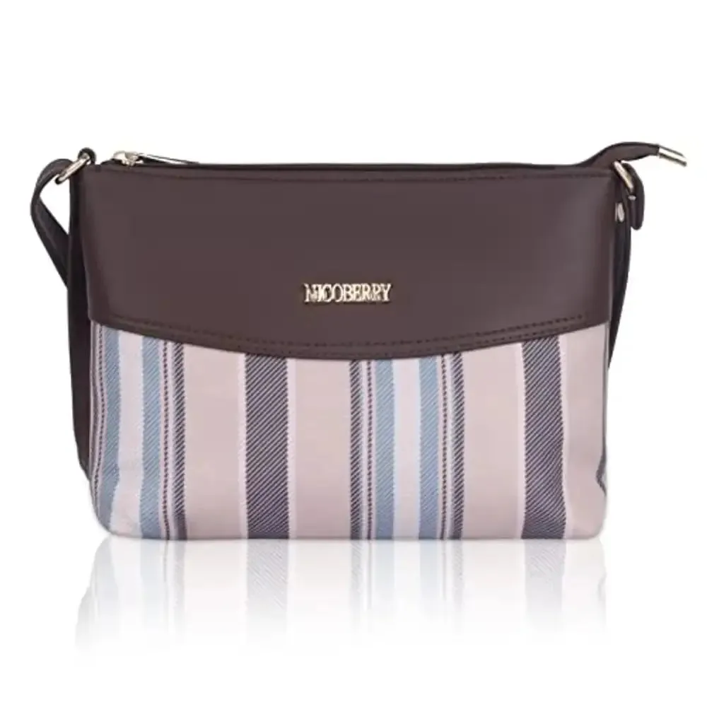 Nicoberry Printed canvas sling bag Women (Brown)