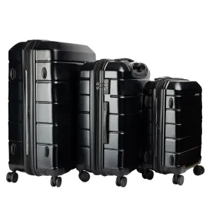 Olympus Artemis Hard Shell ABS PC Luggage Set in Jet Black (3 Piece Set)