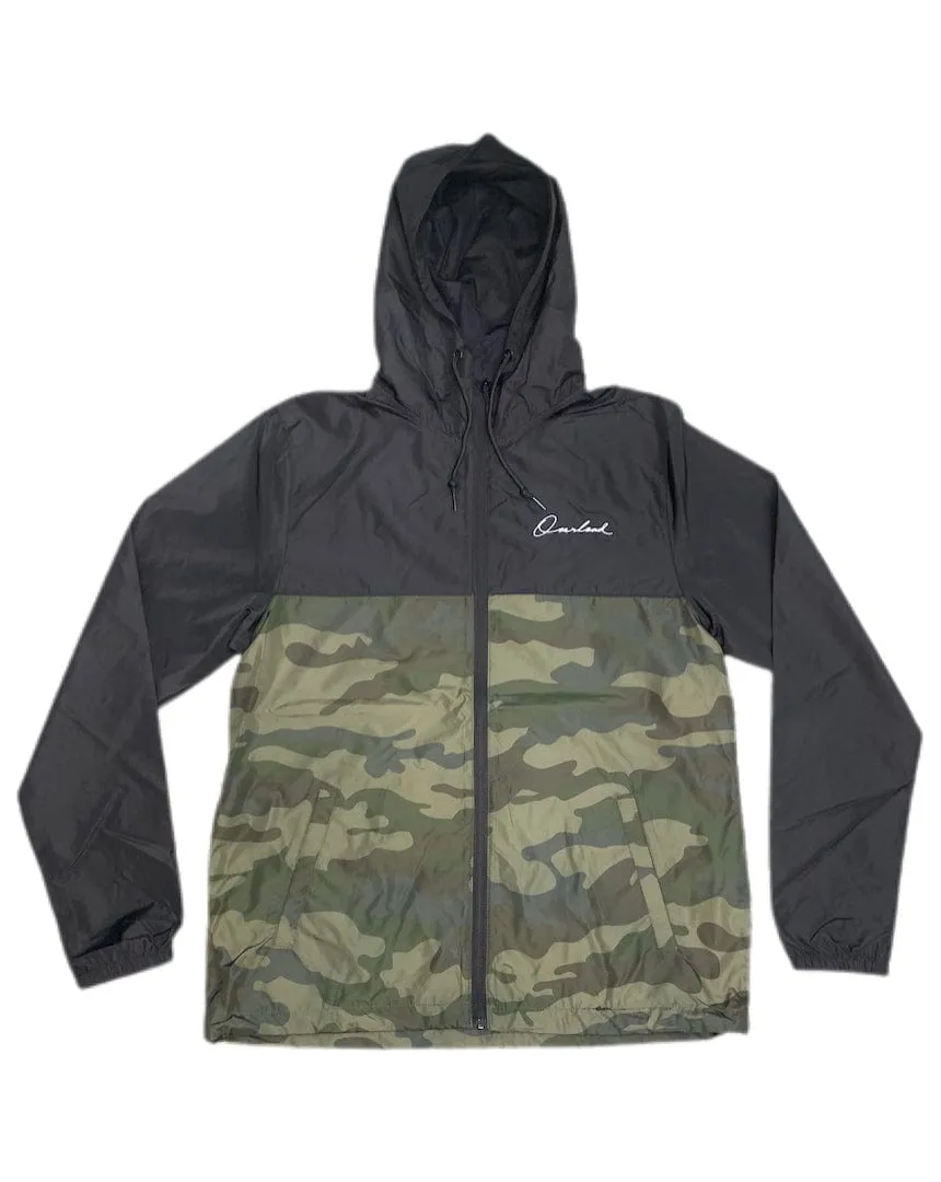 Overload Lightweight Full Zip Windbreaker - Black / Forest Camo