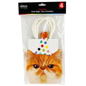 Party Cats Birthday Paper Treat Bags, 4 Count