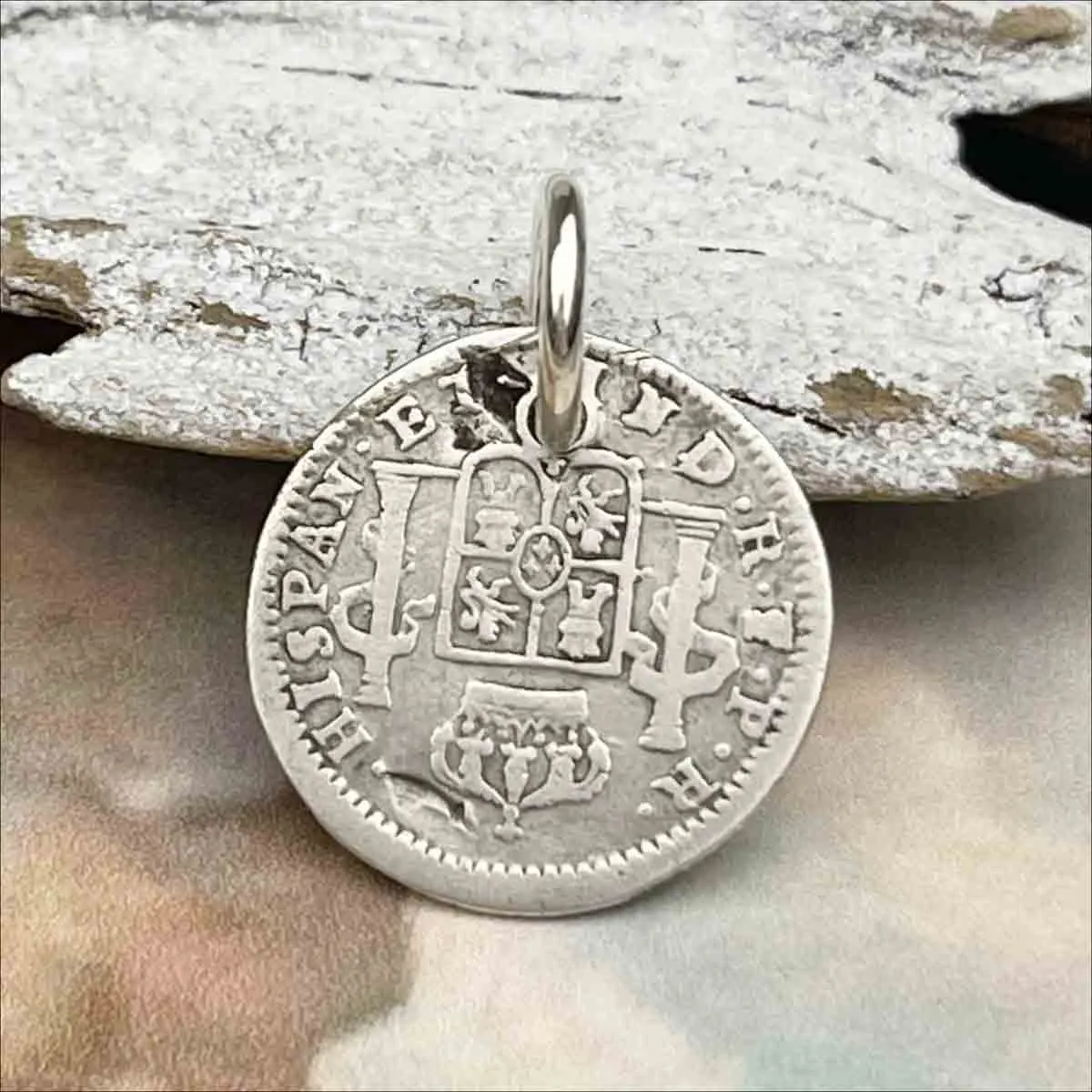 Pirate Chic Silver Half Reale Spanish Portrait Dollar Dated 1792 - the Legendary "Piece of Eight" Pendant | Artifact #8822