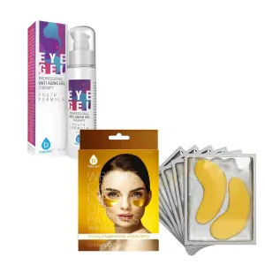 Pursonic Youthful Eyes Bundle: Professional Anti Aging Eye Gel 2 Oz & Wrinkle Care Eye Gel Patches